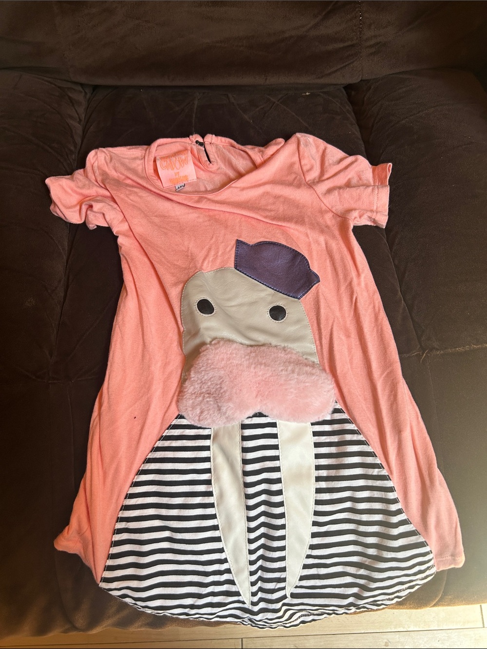 Wauw Capow 4-5t Girls Pink Walrus Dress with Stripes